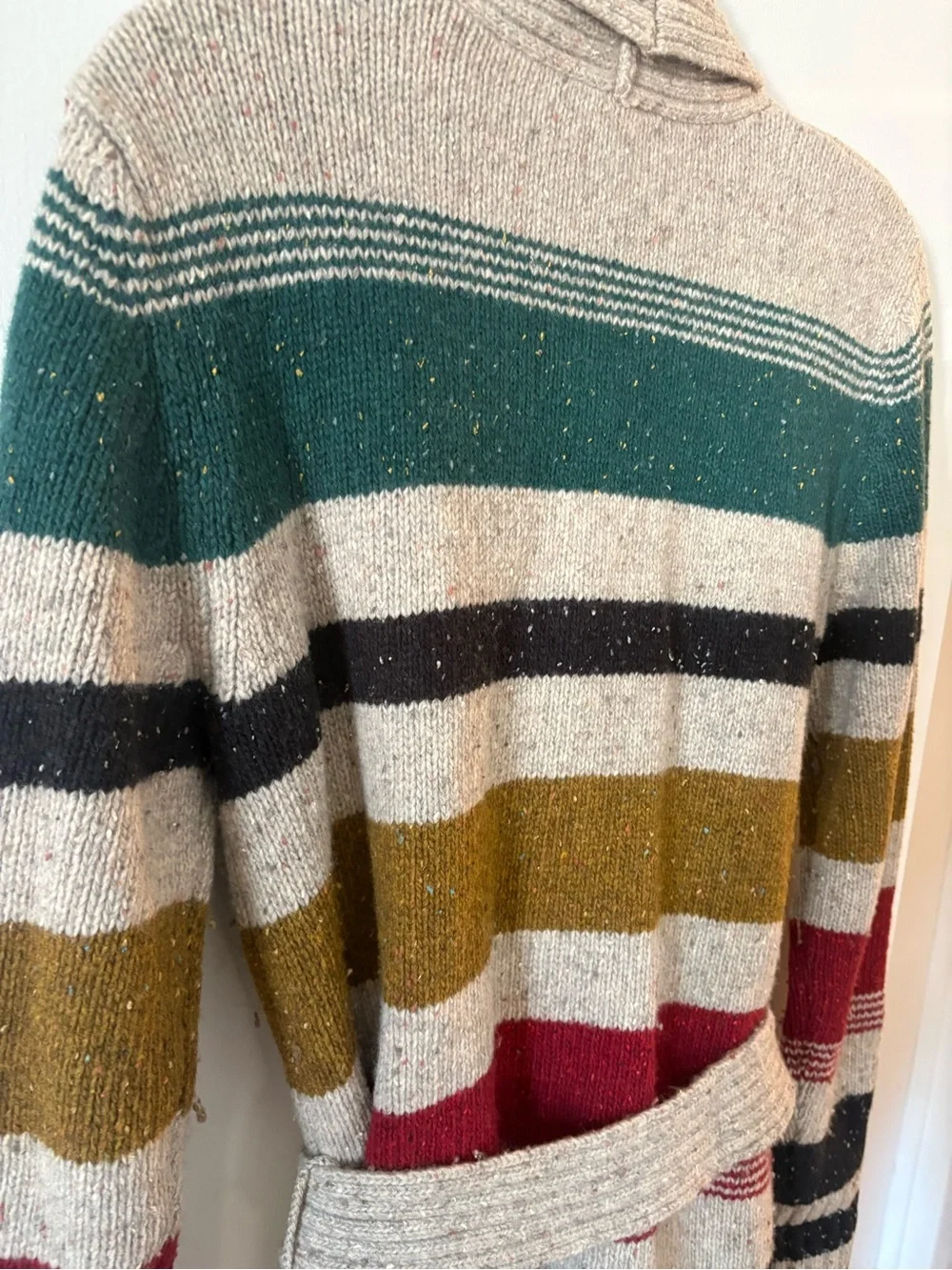 Camp Stripe Lambswool Blend Wrap Cardigan Like New Small